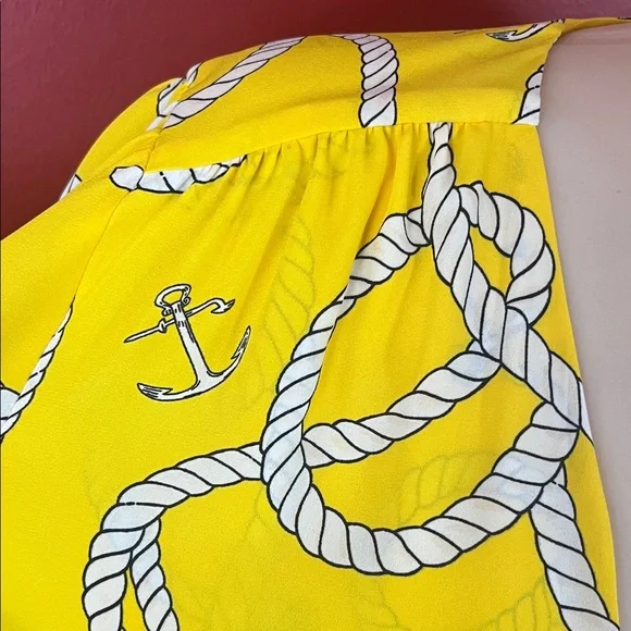 Like new CAbi Yellow Nautical Print Blouse - Picture 3 of 16